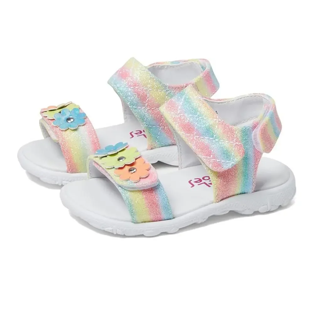 Rachel Shoes Karla Sandals Girls 5 Multi Rainbow Print Adjustable Strap ZAP1934